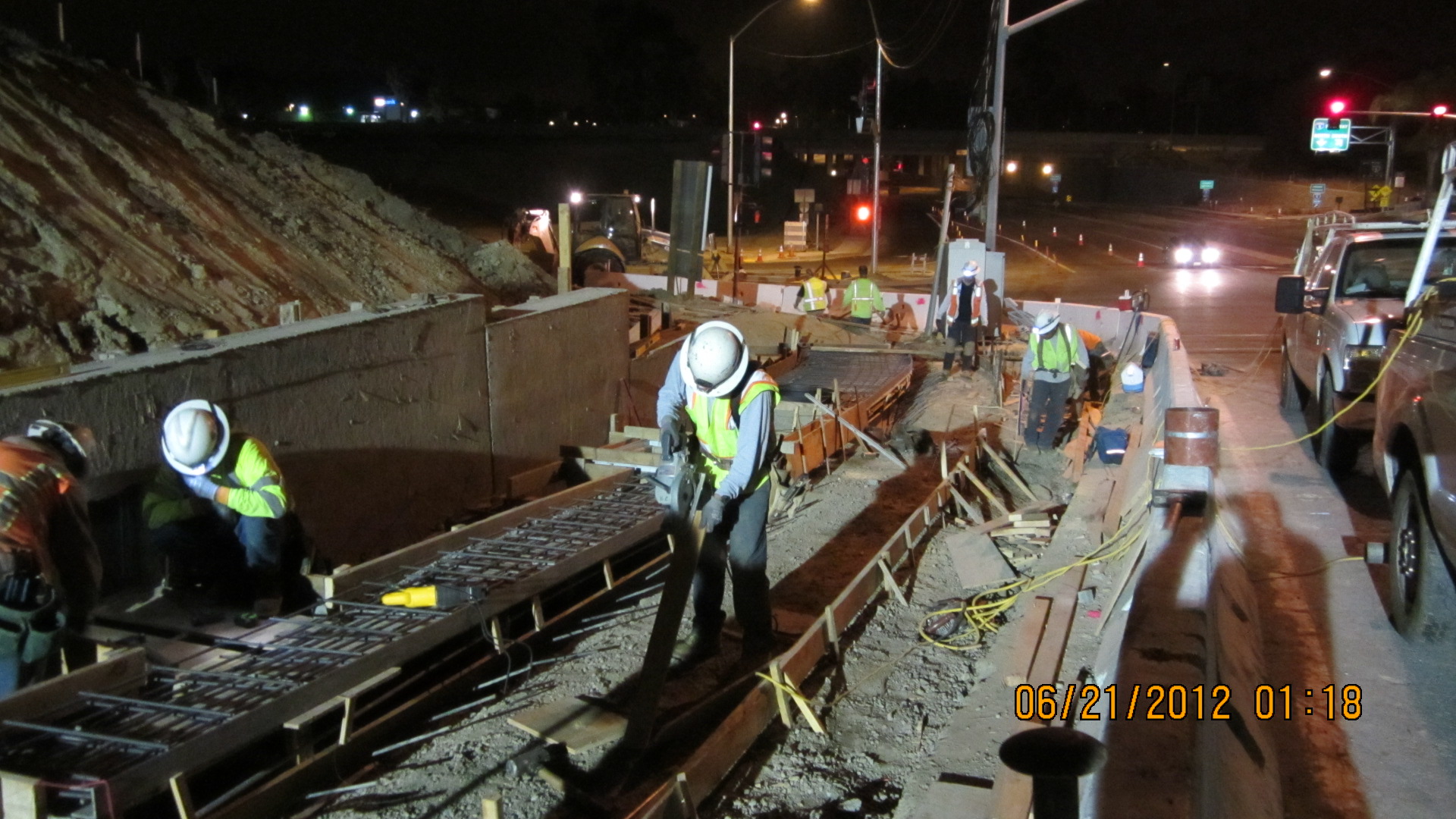 Loop on-ramp sidewalk construction