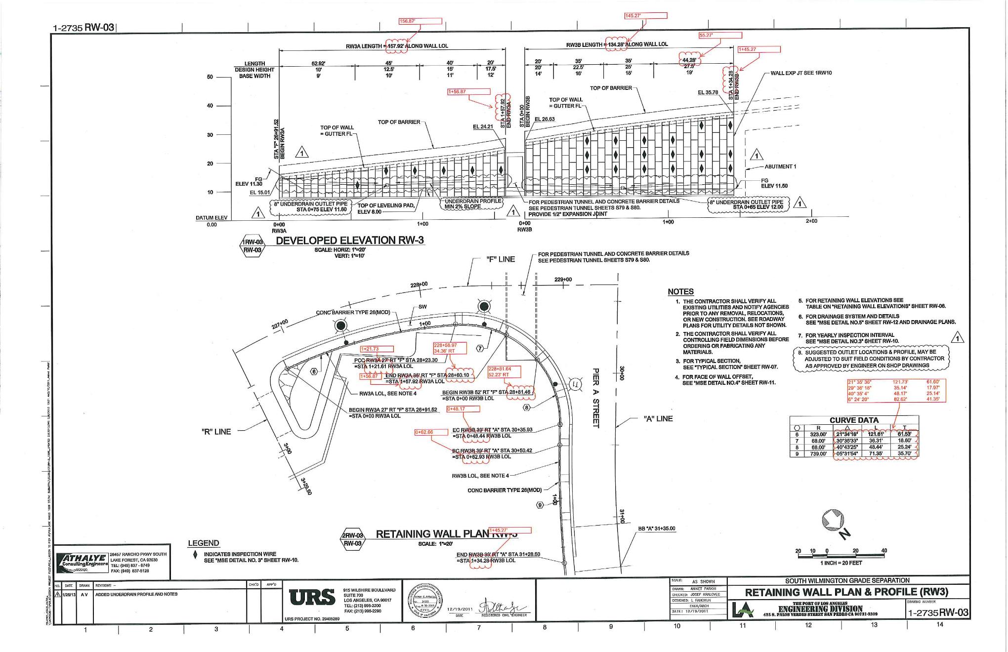 MSE Retaining Wall 3 - Plan & Profile